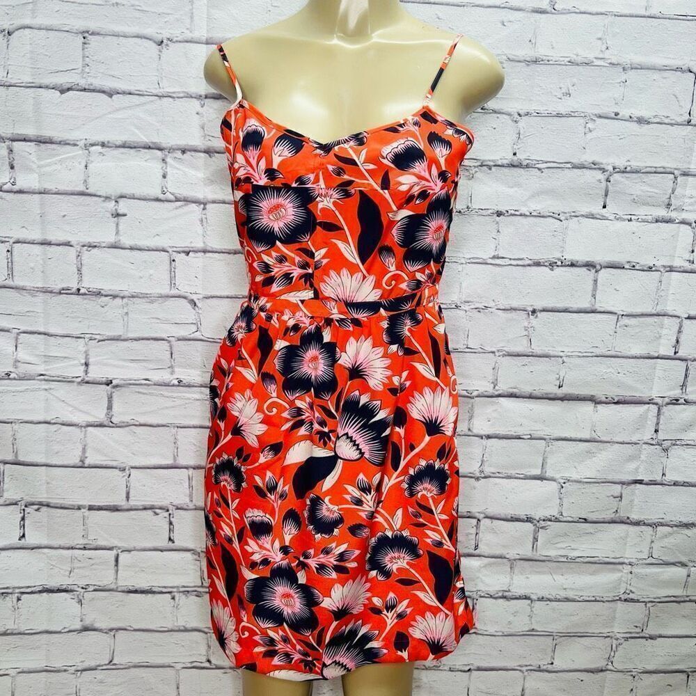 J. Crew Womens Multicolor Spaghetti Strap Floral Sleeveless Midi Dress Size 6